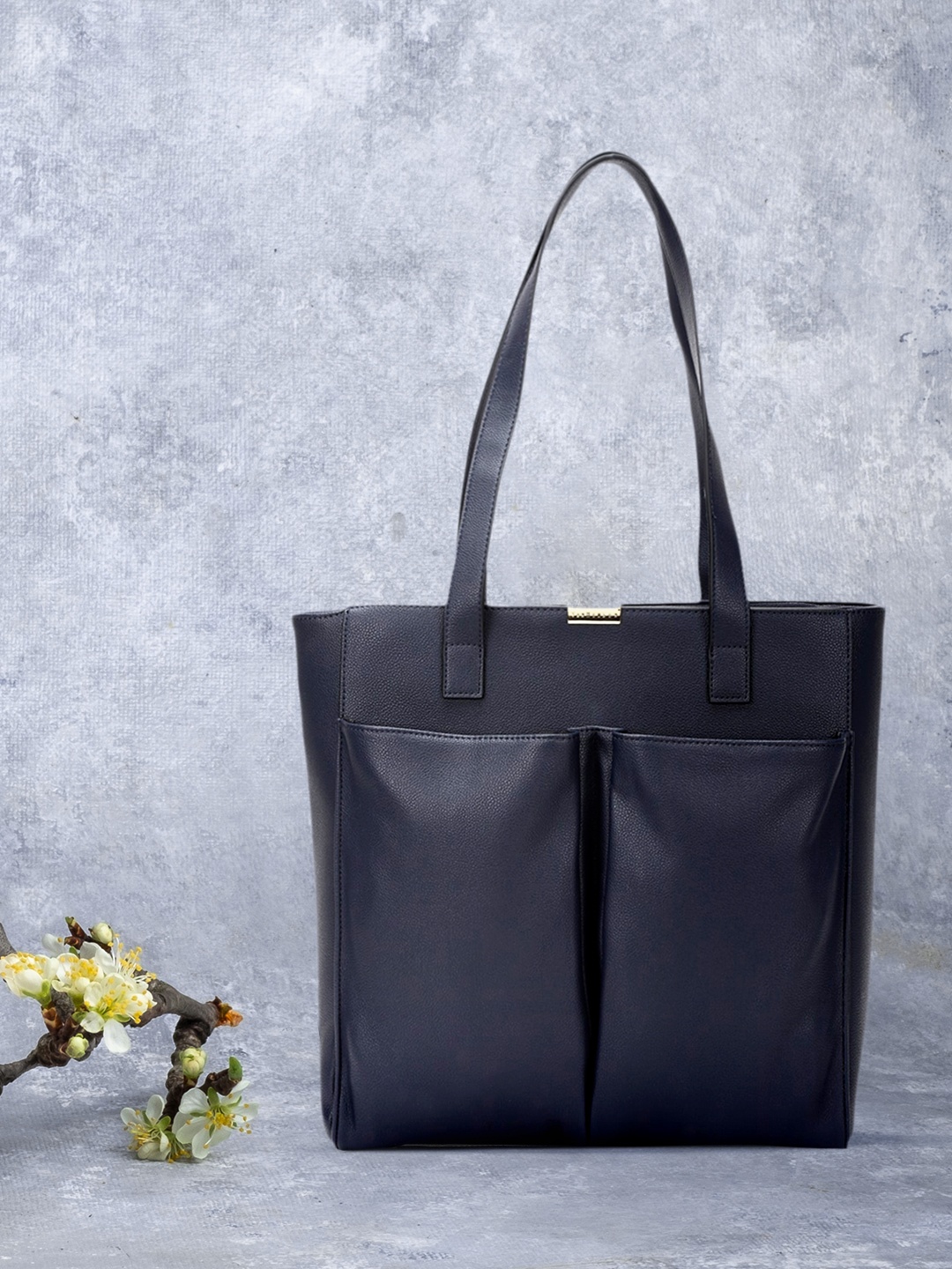 

Van Heusen Navy Blue Solid Shoulder Bag
