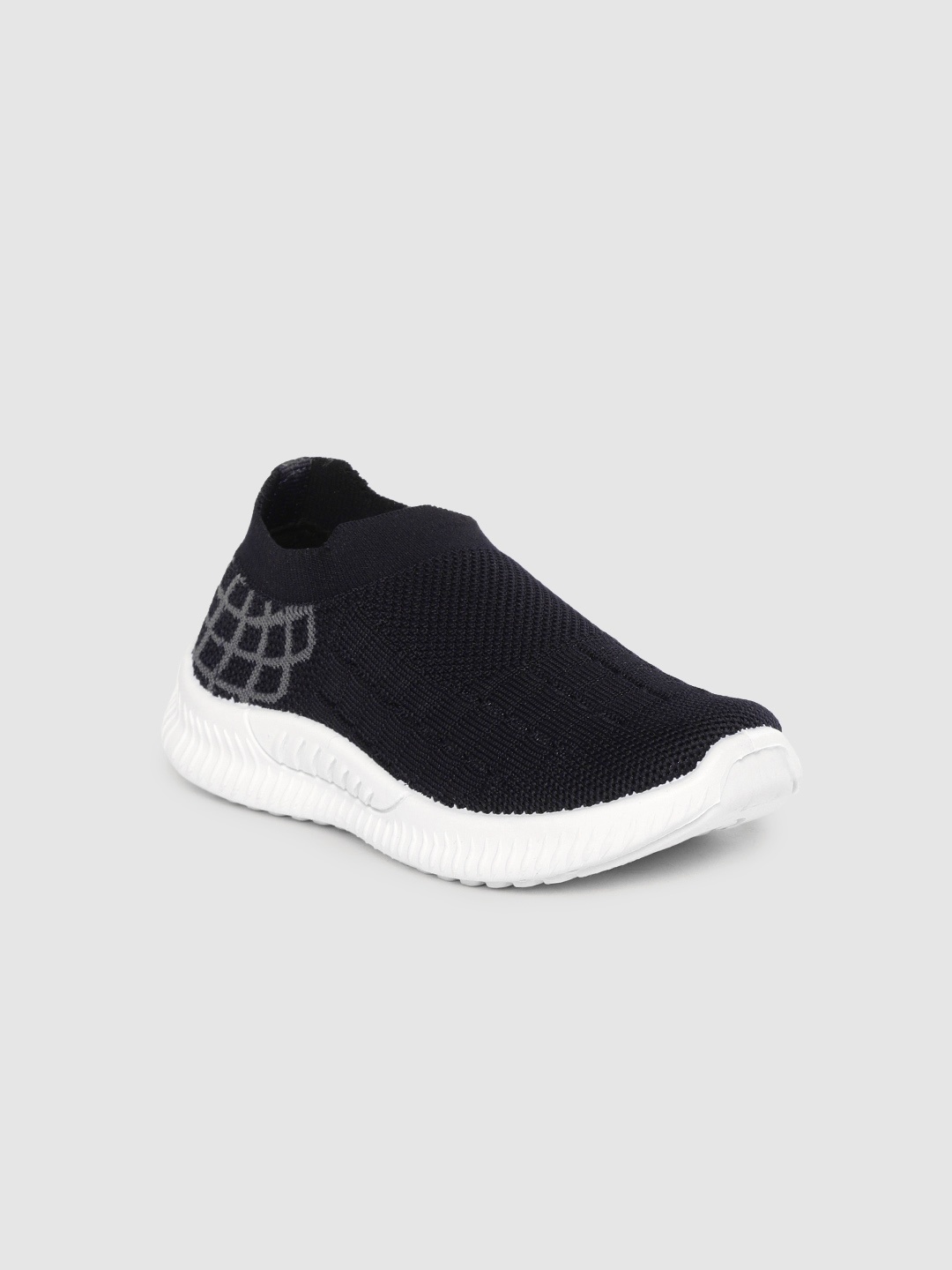 

YK Boys Navy Blue Woven Design Knitted Slip-On Sneakers