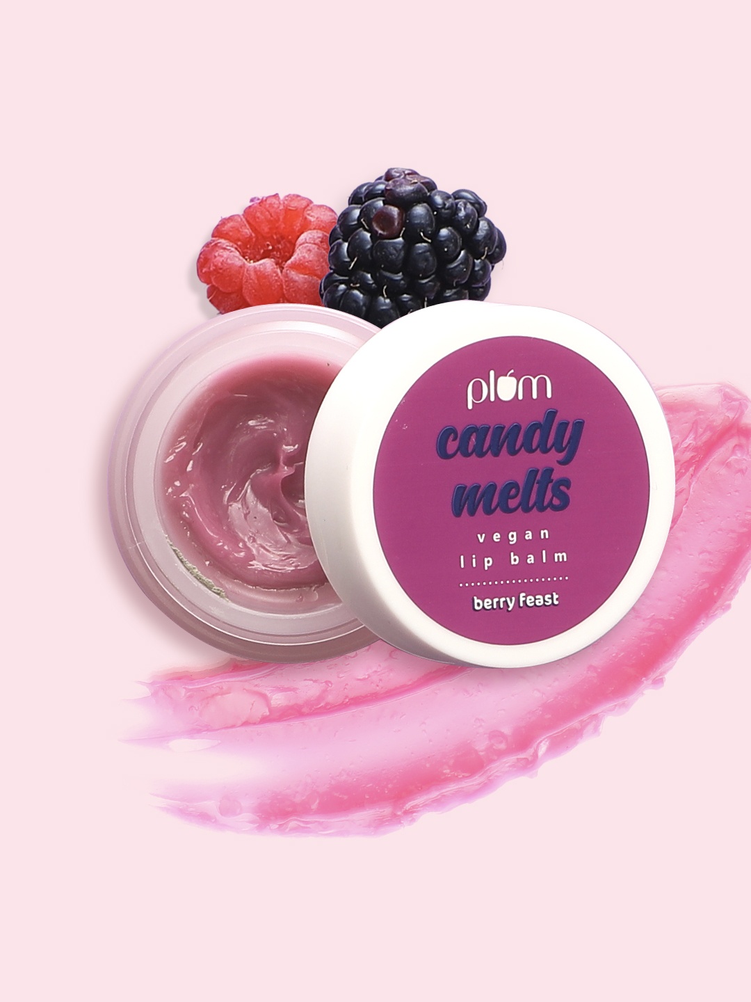 

Plum Candy Melts Vegan Lip Balm With Cocoa Butter For Dry & Chapped Lips 12g - Berry Feast, Lavender