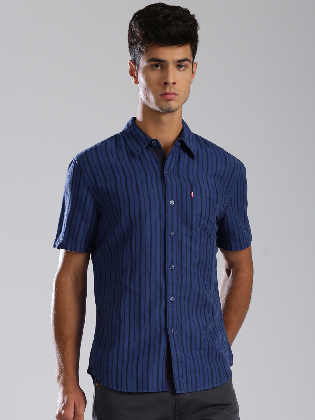 

Levi's Blue Striped Slim Fit Casual Shirt