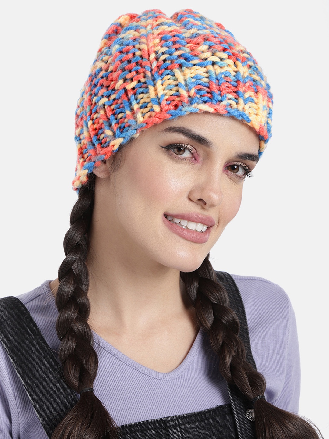 

Magic Needles Unisex Multicoloured Handknitted Beanie, Multi