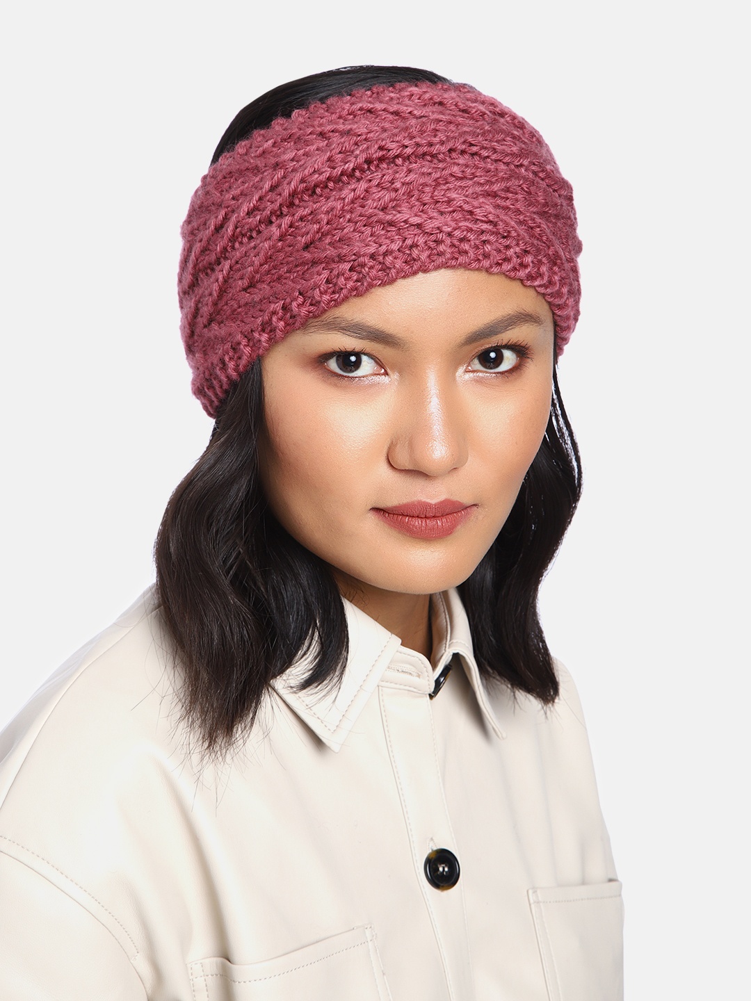 

Magic Needles Unisex Mauve V Stitched Headband