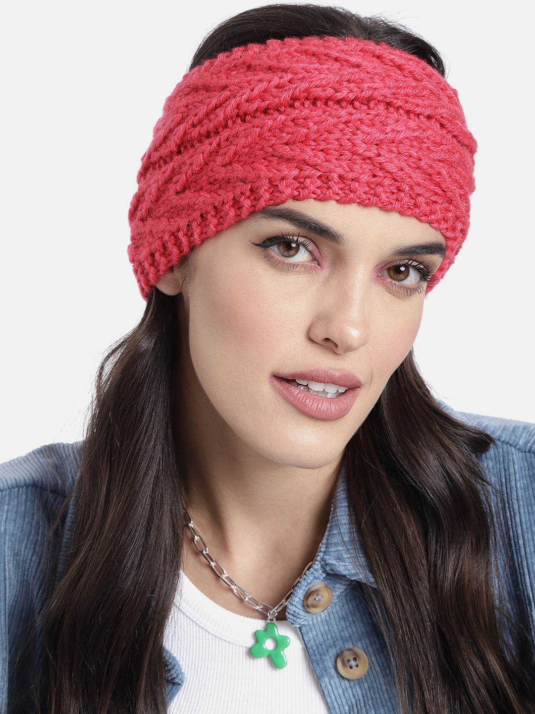 

Magic Needles Unisex Coral Pink V Stitched Headband