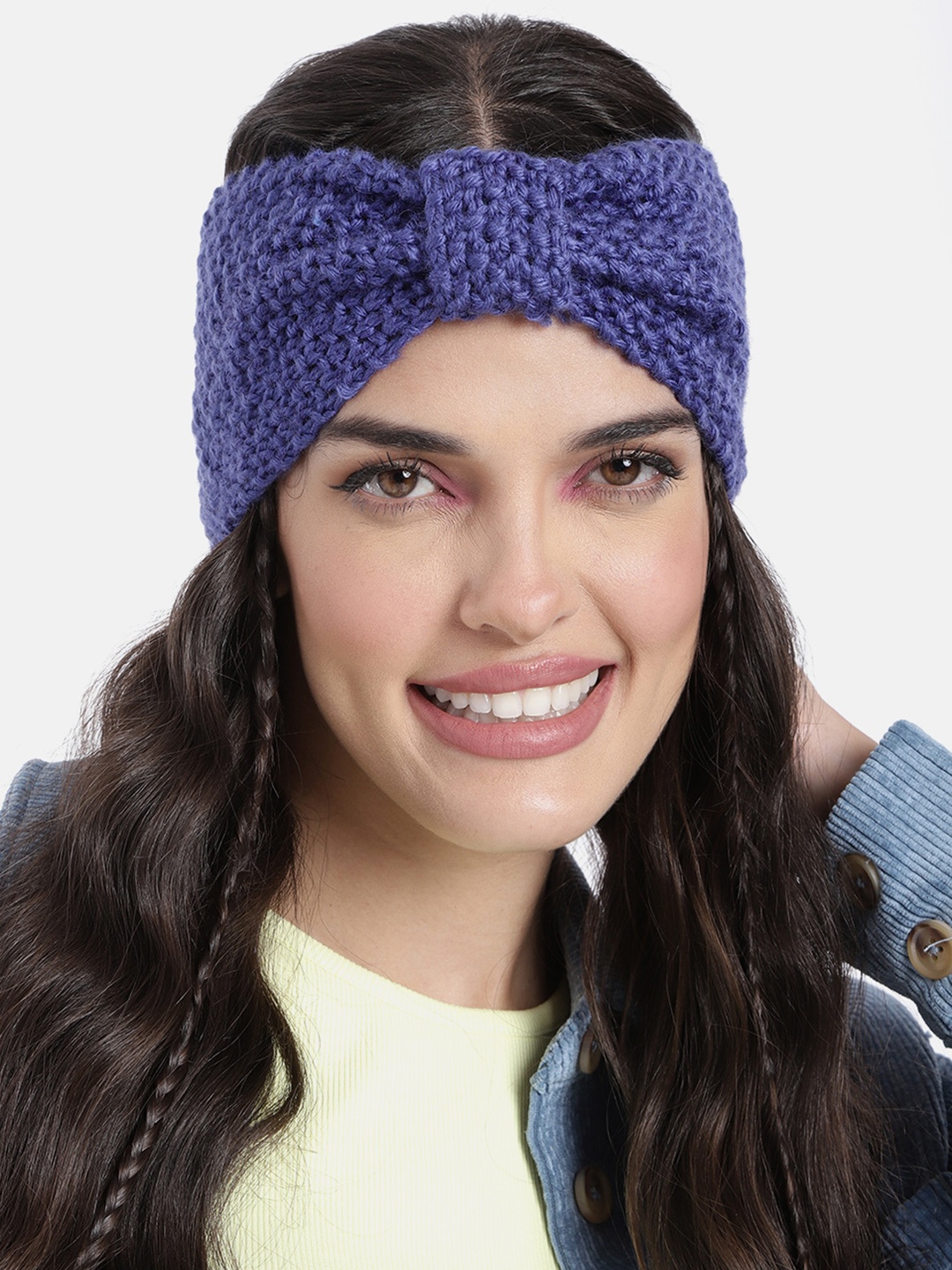 

Magic Needles Women Blue Bow Headband