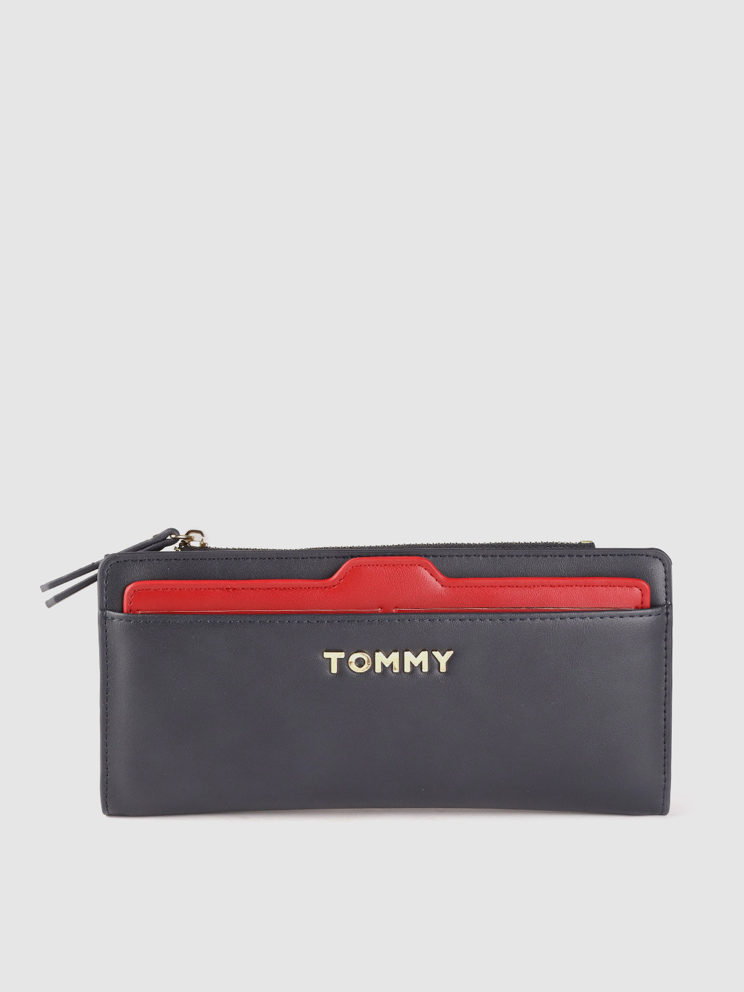 

Tommy Hilfiger Women Navy Blue & Red Solid Two Fold Wallet
