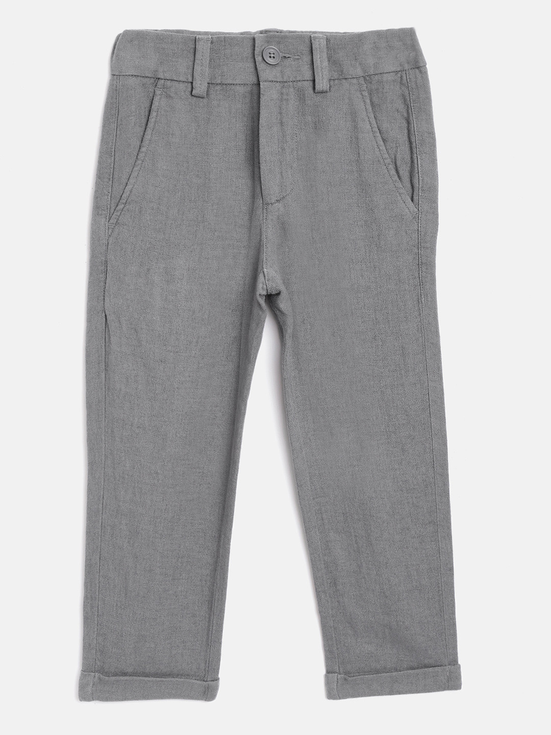 

Marks & Spencer Boys Grey Solid Regular Fit Trousers