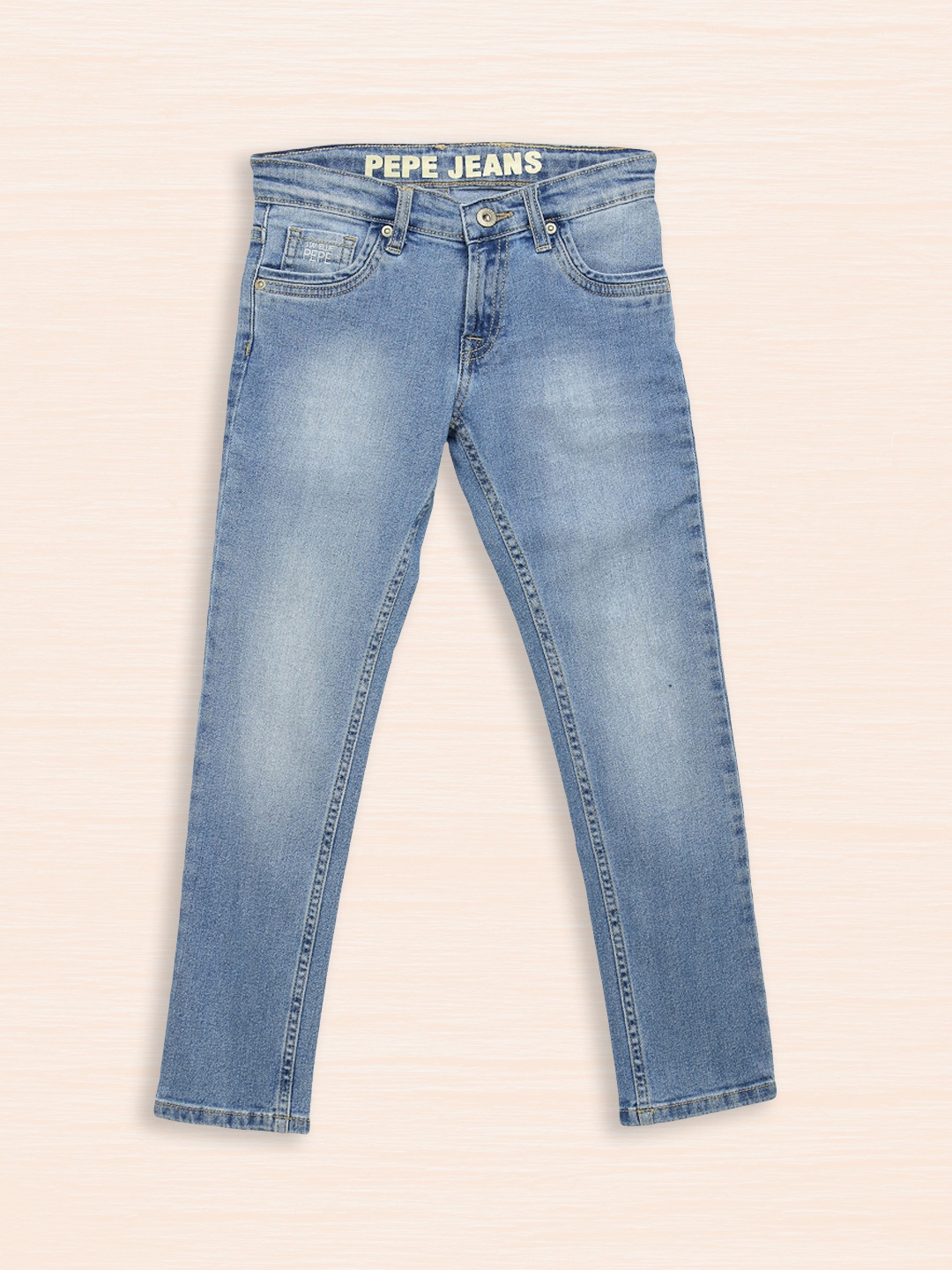 

Pepe Jeans Boys Blue Slim Fit Mid-Rise Clean Look Stretchable Jeans