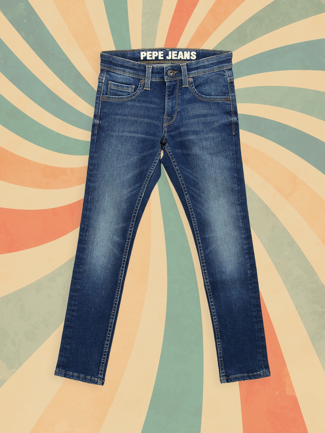 

Pepe Jeans Boys Blue Slim Fit Mid-Rise Clean Look Stretchable Jeans