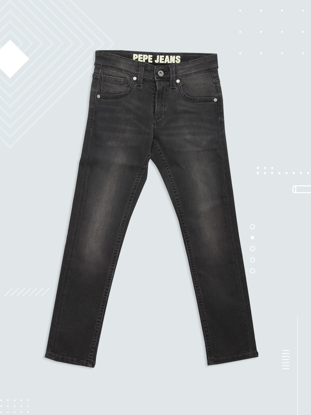

Pepe Jeans Boys Grey Slim Fit Mid-Rise Clean Look Stretchable Jeans