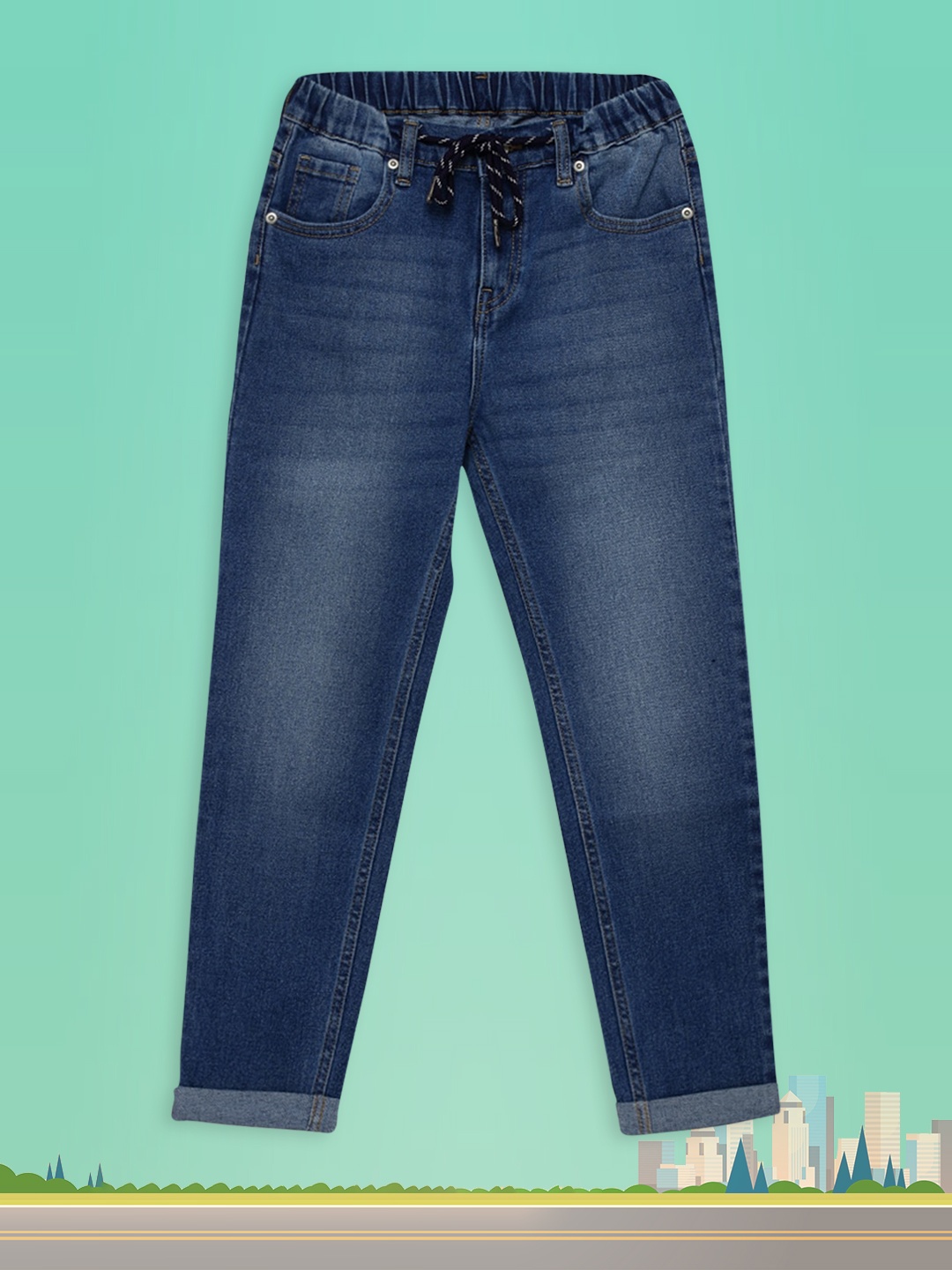 

Pepe Jeans Boys Blue Slim Fit Mid-Rise Clean Look Stretchable Jeans