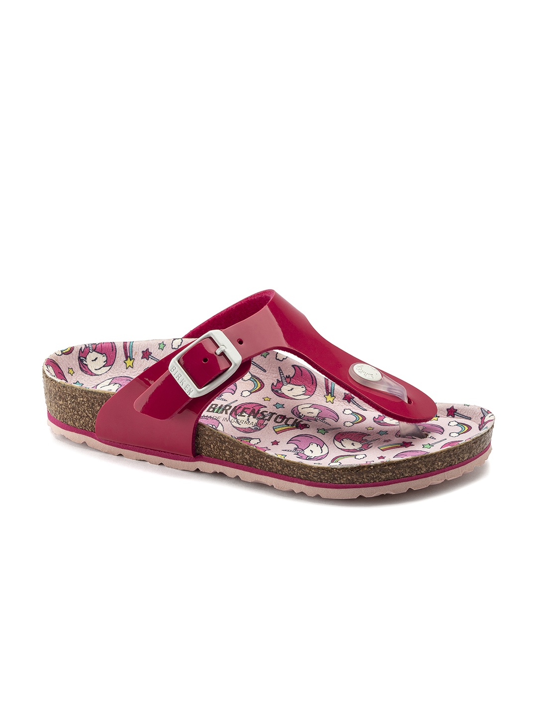 

Birkenstock Gizeh Patent Fuchsia Tulip/Unicorn Narrow Width Birko-Flor Thong Sandals, Pink