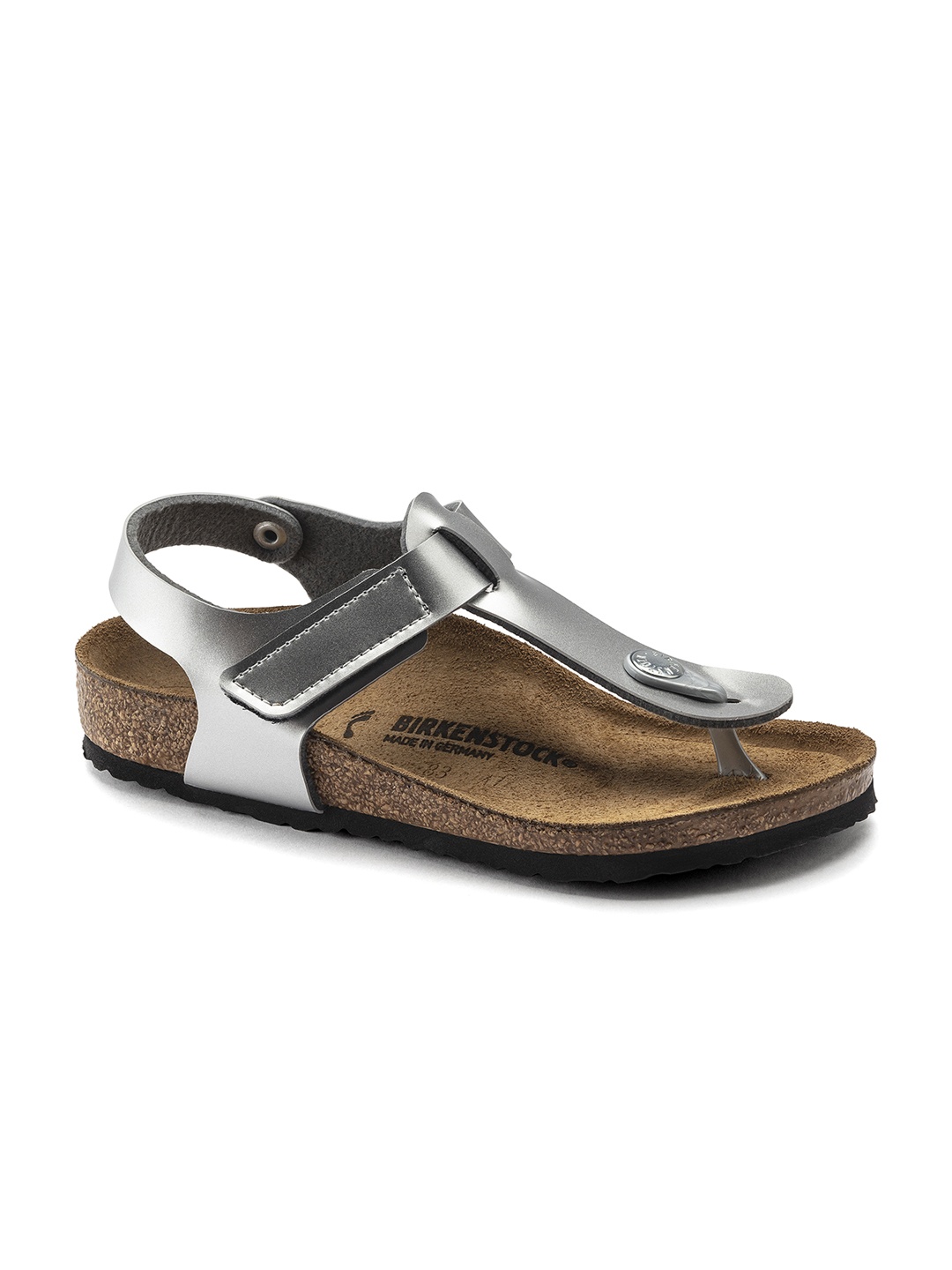 

Birkenstock Kairo Hl Electric Metallic Silver Narrow Width Birko-Flor Thong Sandals