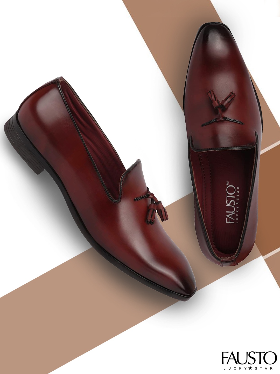 

FAUSTO Men Brown PU Loafers
