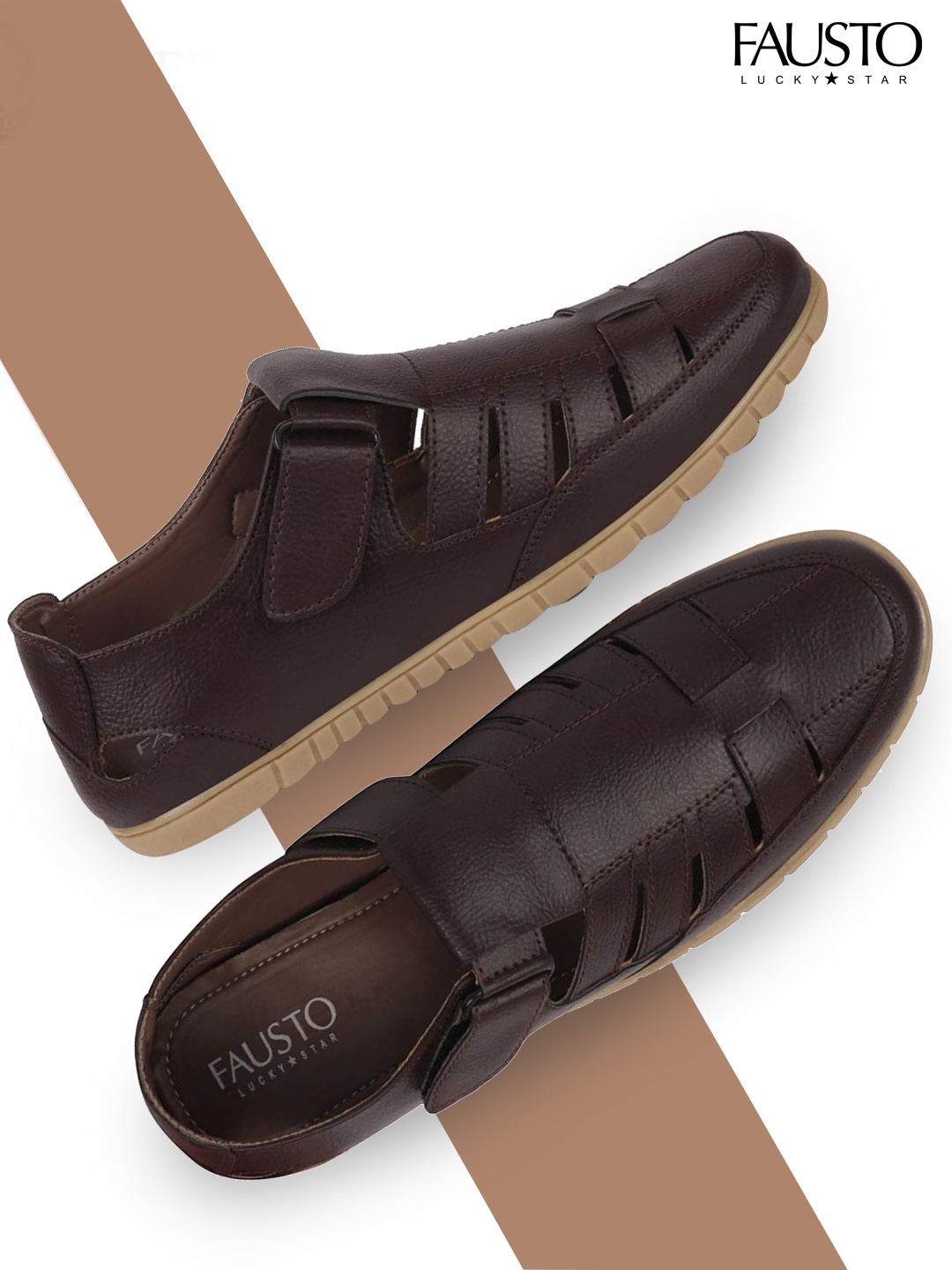 

FAUSTO Men Brown Shoe-Style Sandals