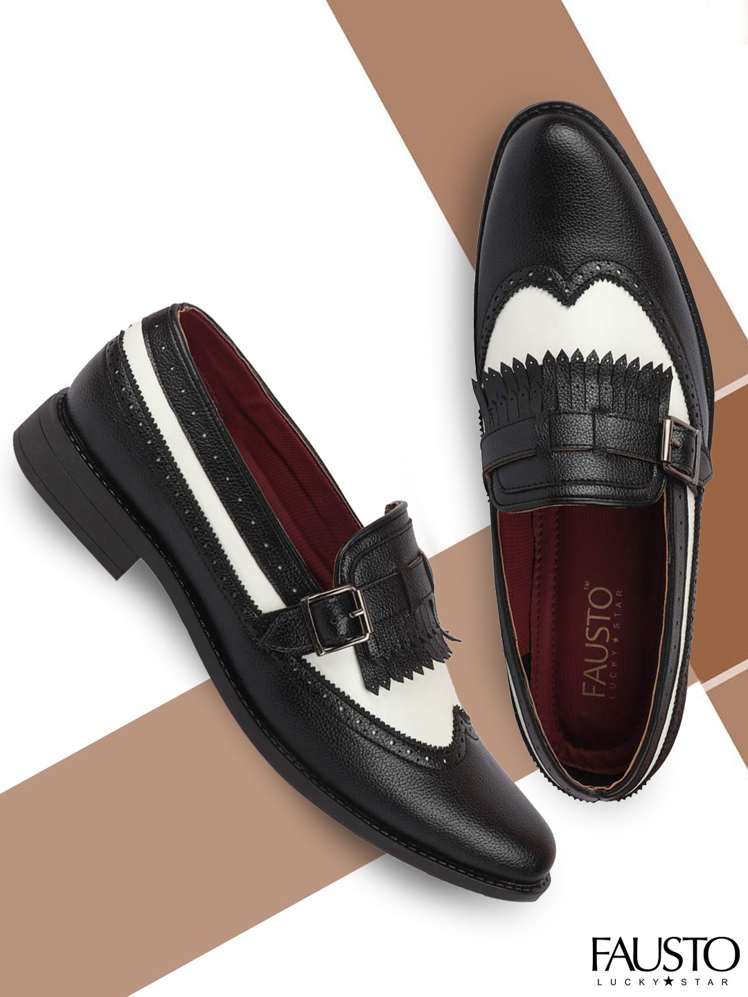 

FAUSTO Men Black Colourblocked PU Boat Shoes