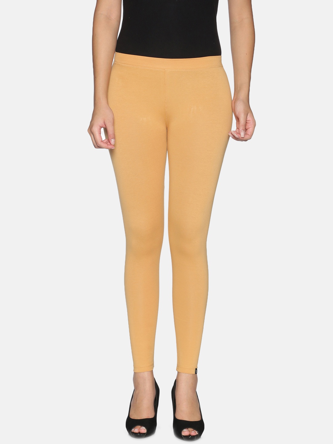 

TWIN BIRDS Women Beige Solid Ankle Length Leggings