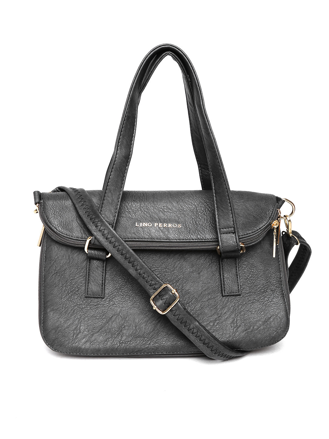 

Lino Perros Charcoal Grey Shoulder Bag with Sling Strap