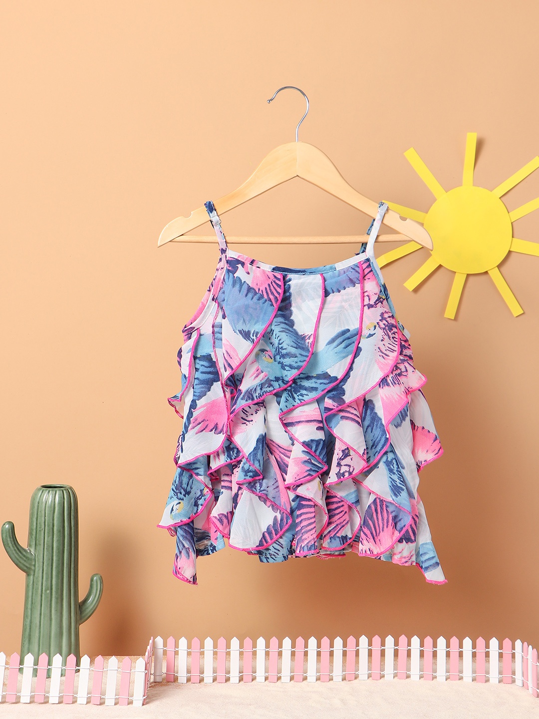 

Nauti Nati Blue & Pink Blouson Top