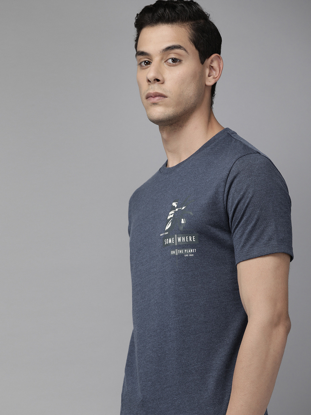 

Blackberrys Men Mercerized Crew Neck Tshirt, Navy blue