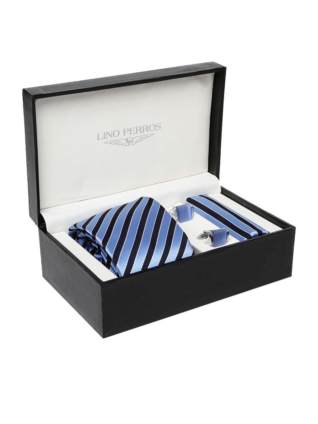 

Lino Perros Men Blue Striped Accessory Gift Set