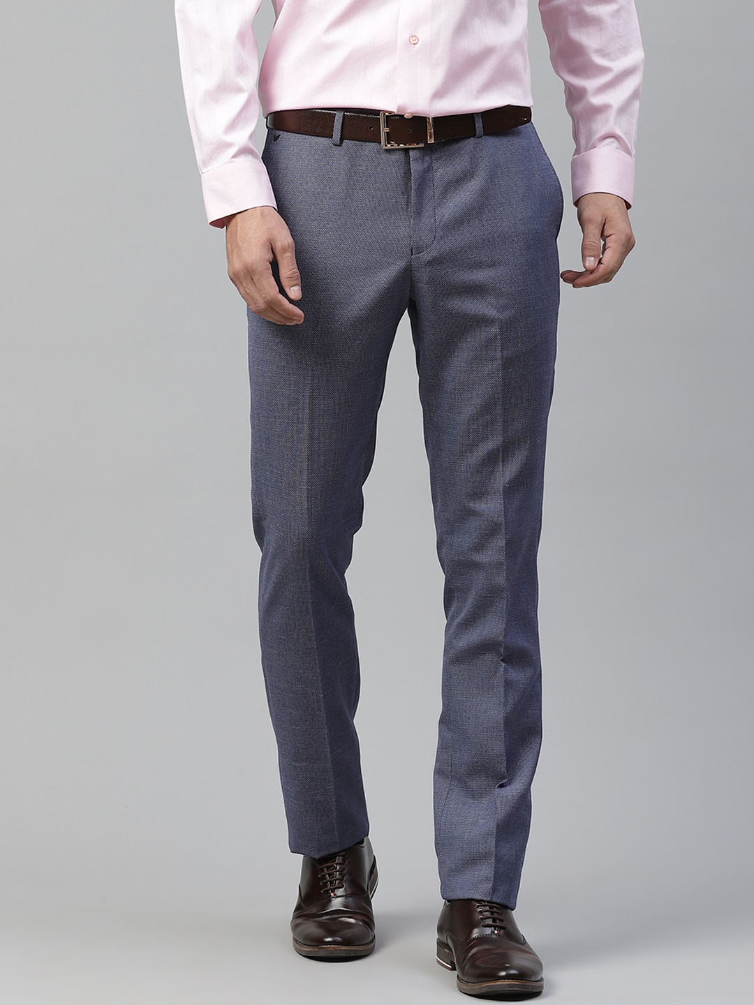 

Blackberrys Men Blue B-95 Slim Fit Formal Trousers