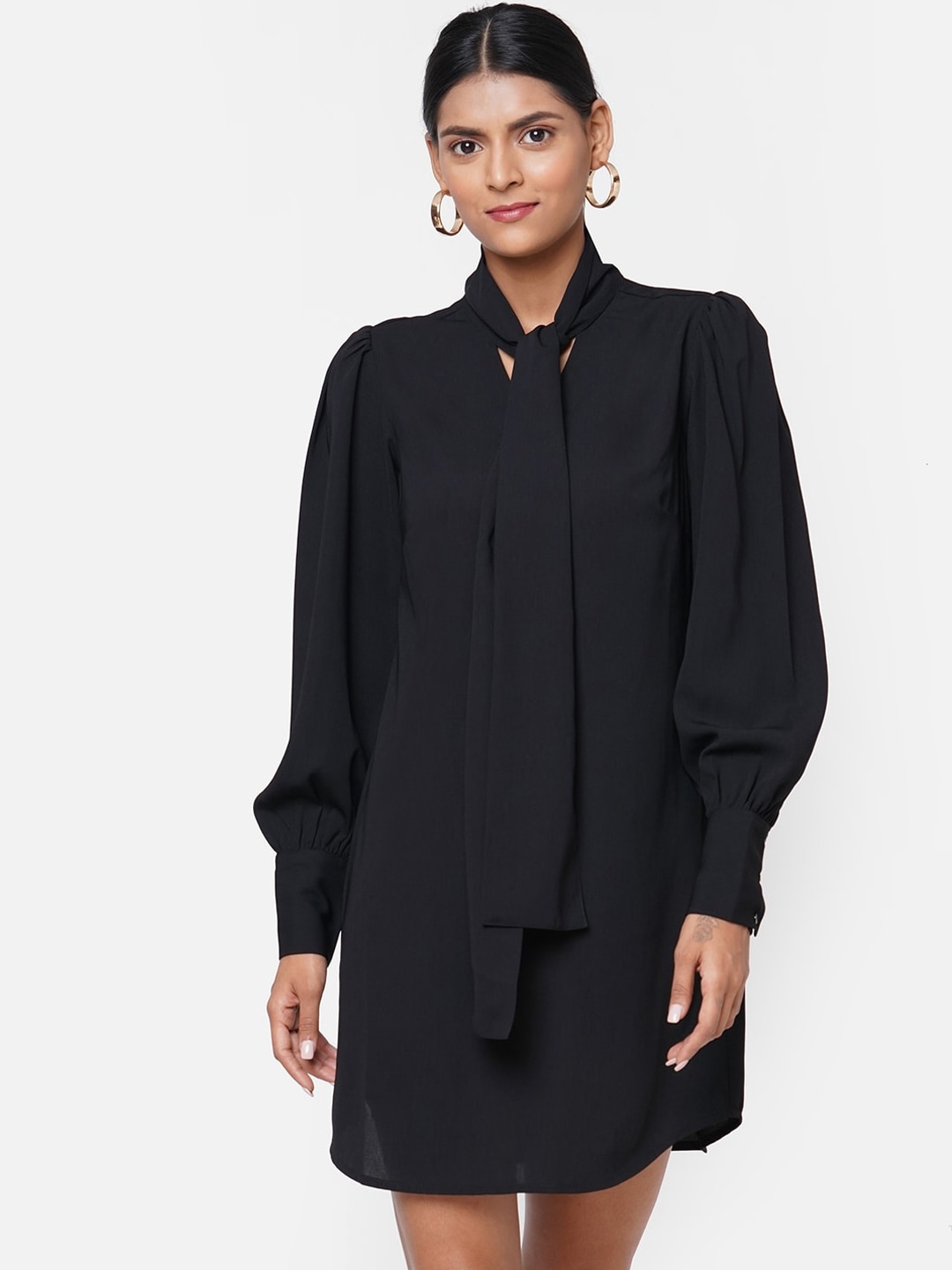 

20Dresses Women Black Solid Shirt Dress