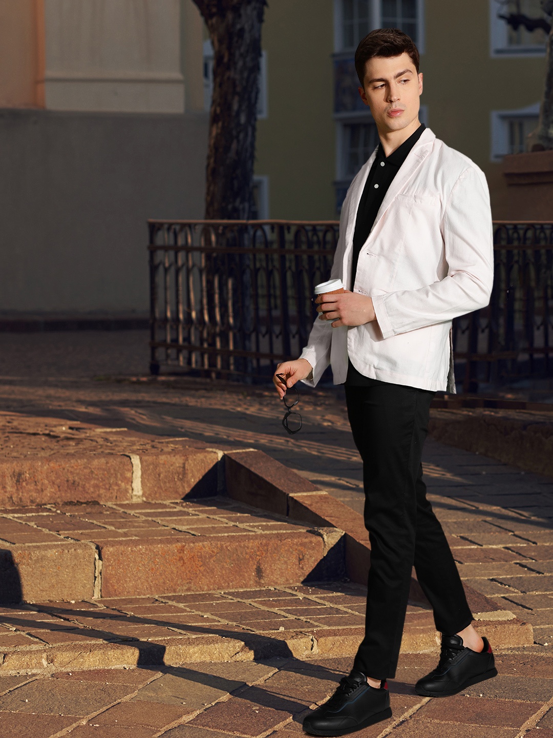 

HIGHLANDER Men Pink Solid Single-Breasted Casual Blazer