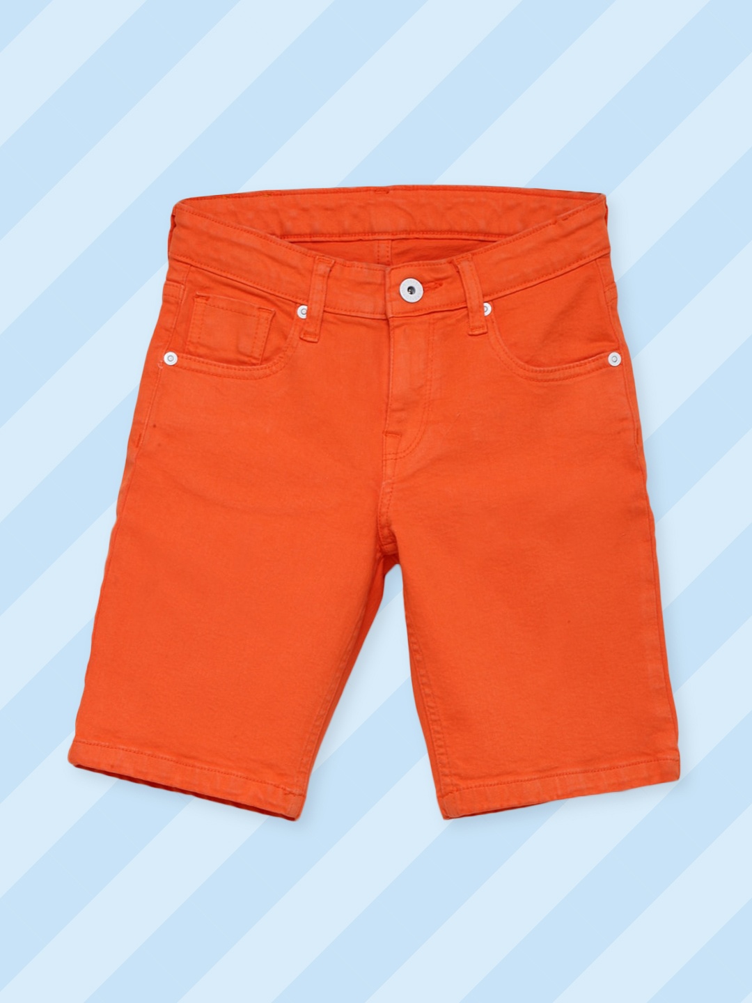 

Pepe Jeans Boys Orange Solid Slim Fit Regular Shorts