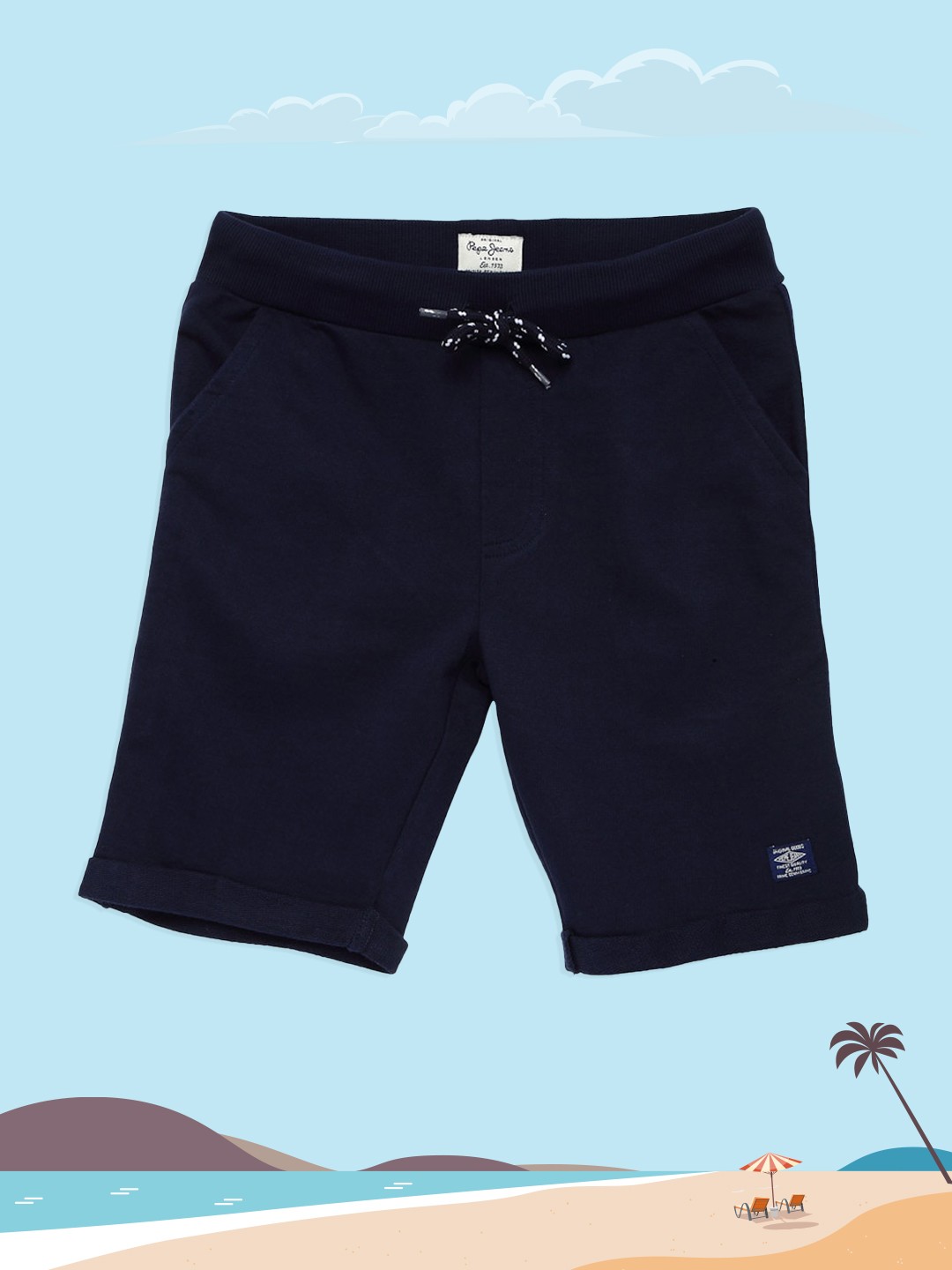

Pepe Jeans Boys Navy Blue Solid Regular Fit Regular Shorts