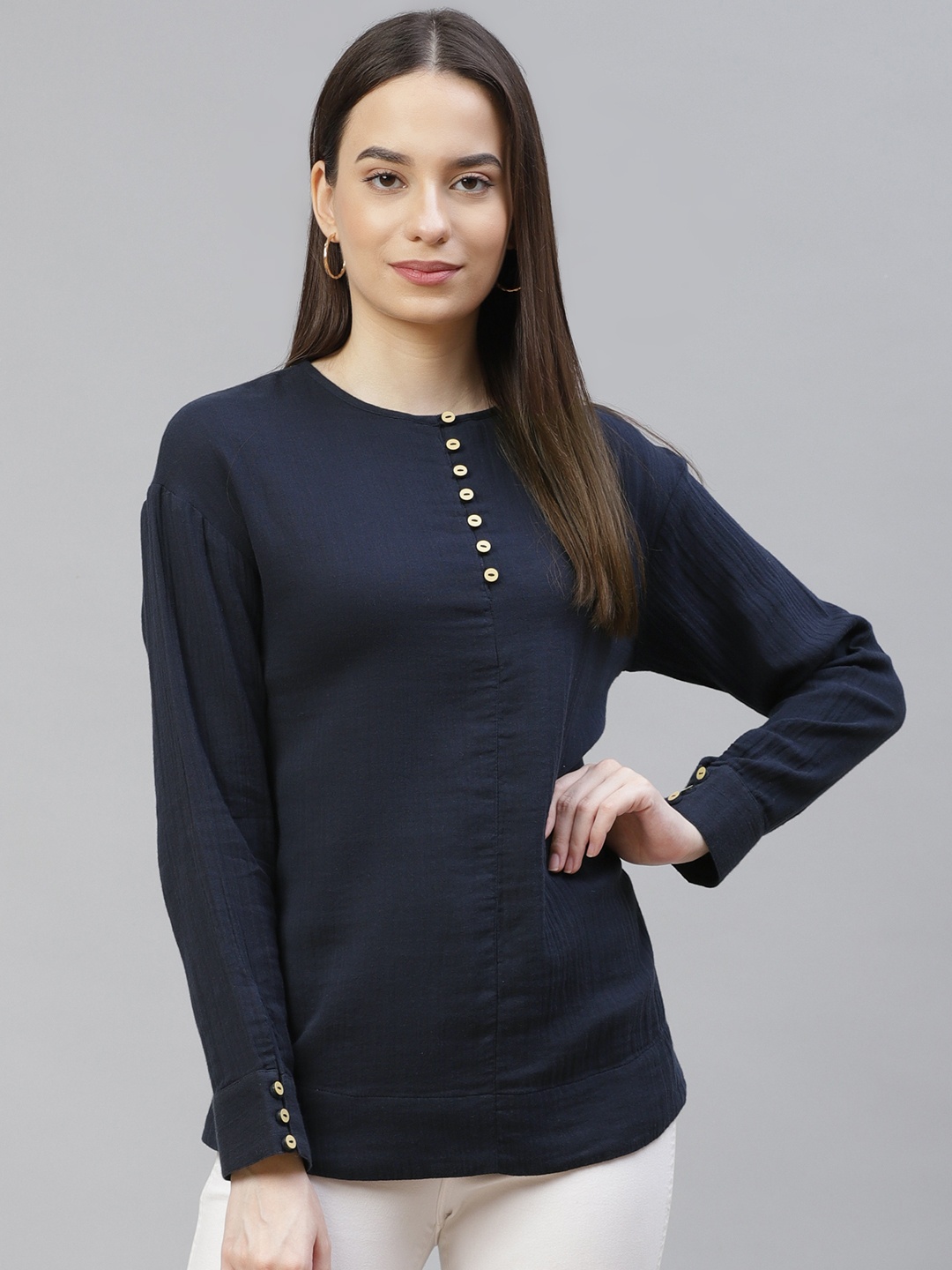 

Marks & Spencer Navy Blue Regular Top