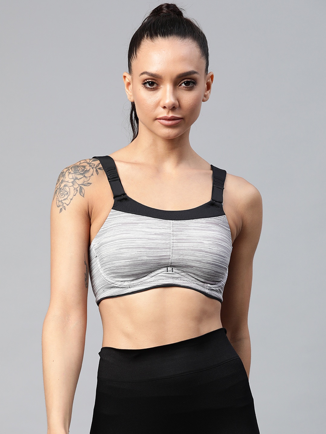 

Marks & Spencer Grey Melange Everyday Bra Medium Coverage Underwired Lightly Padded