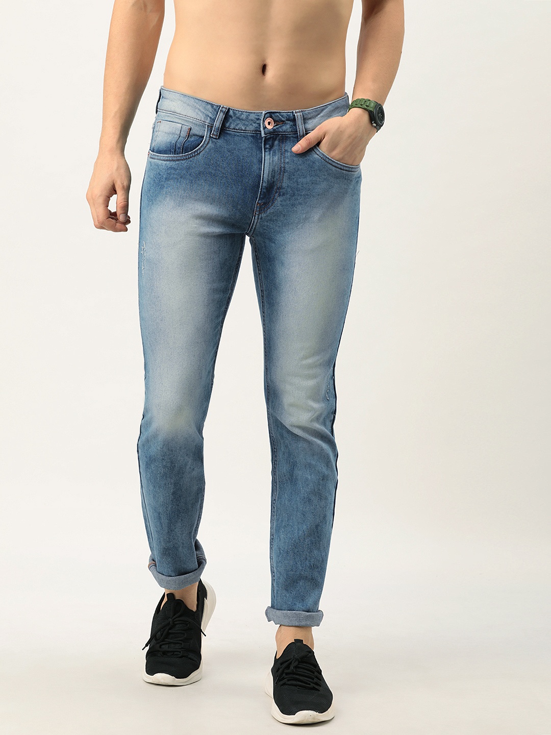 

Flying Machine Men Blue Slim Fit Heavy Fade Stretchable Jeans