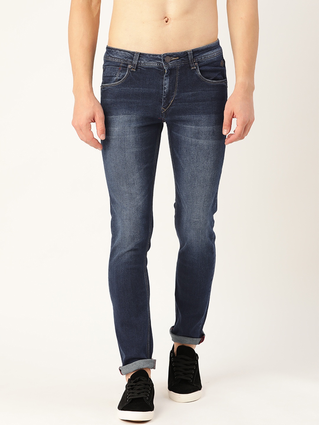 

Flying Machine Men Navy Blue Slim Tapered Fit Light Fade Stretchable Jeans