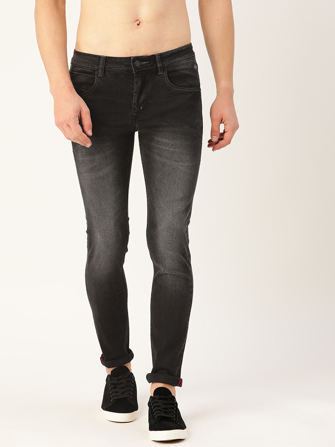 

Flying Machine Men Black Jackson Skinny Fit Low-Rise Light Fade Stretchable Jeans