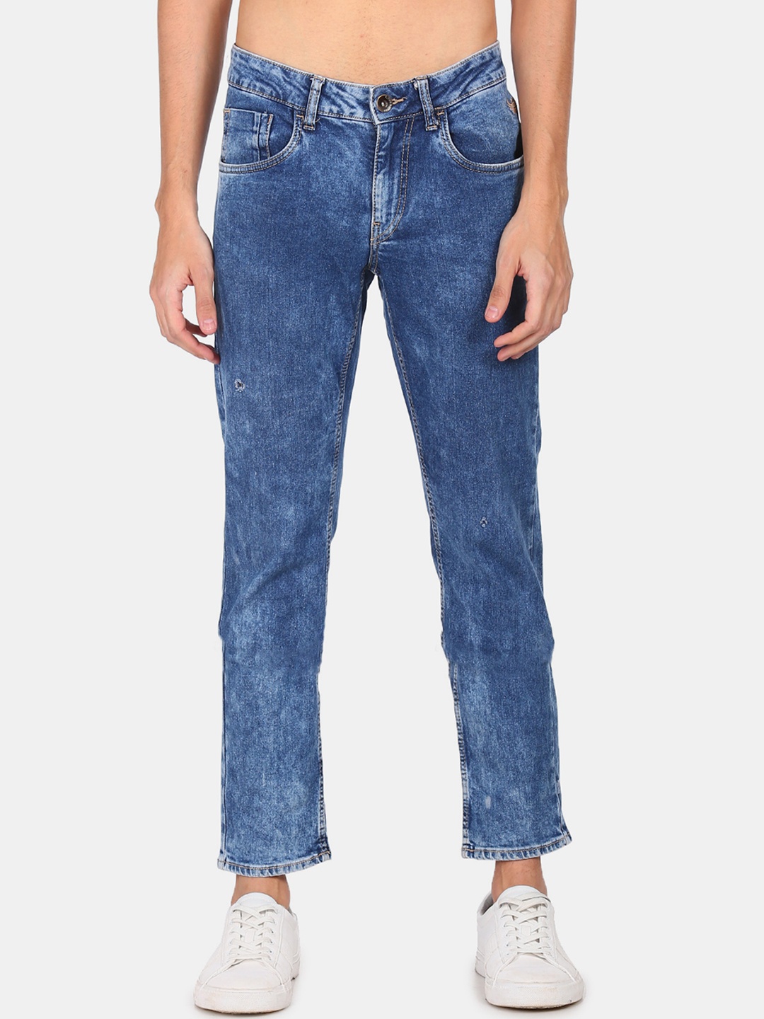 

Flying Machine Men Blue Slim Fit Heavy Fade Bleached Stretchable Jeans