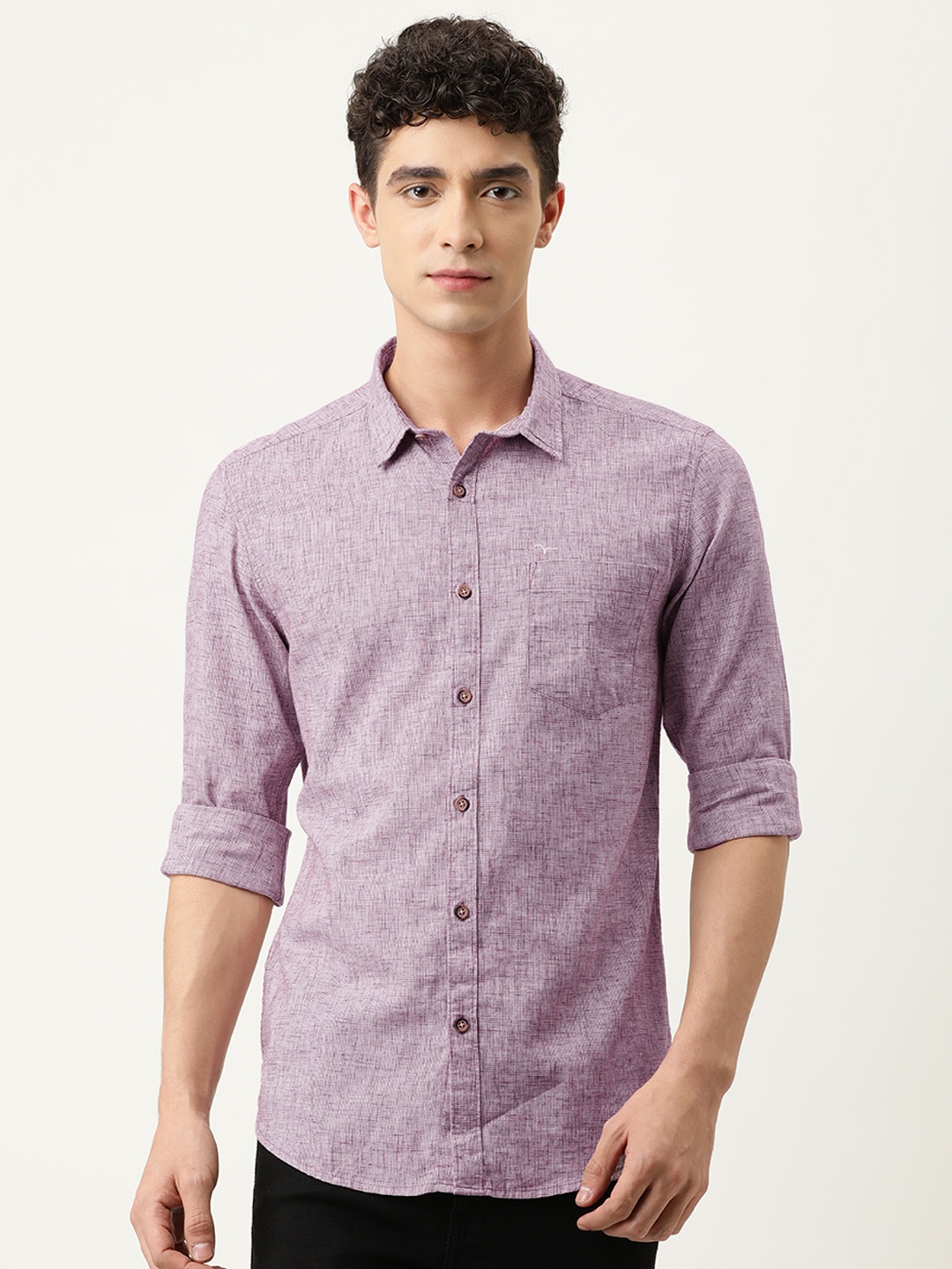 

Flying Machine Men Purple Slim Fit Casual Shirt