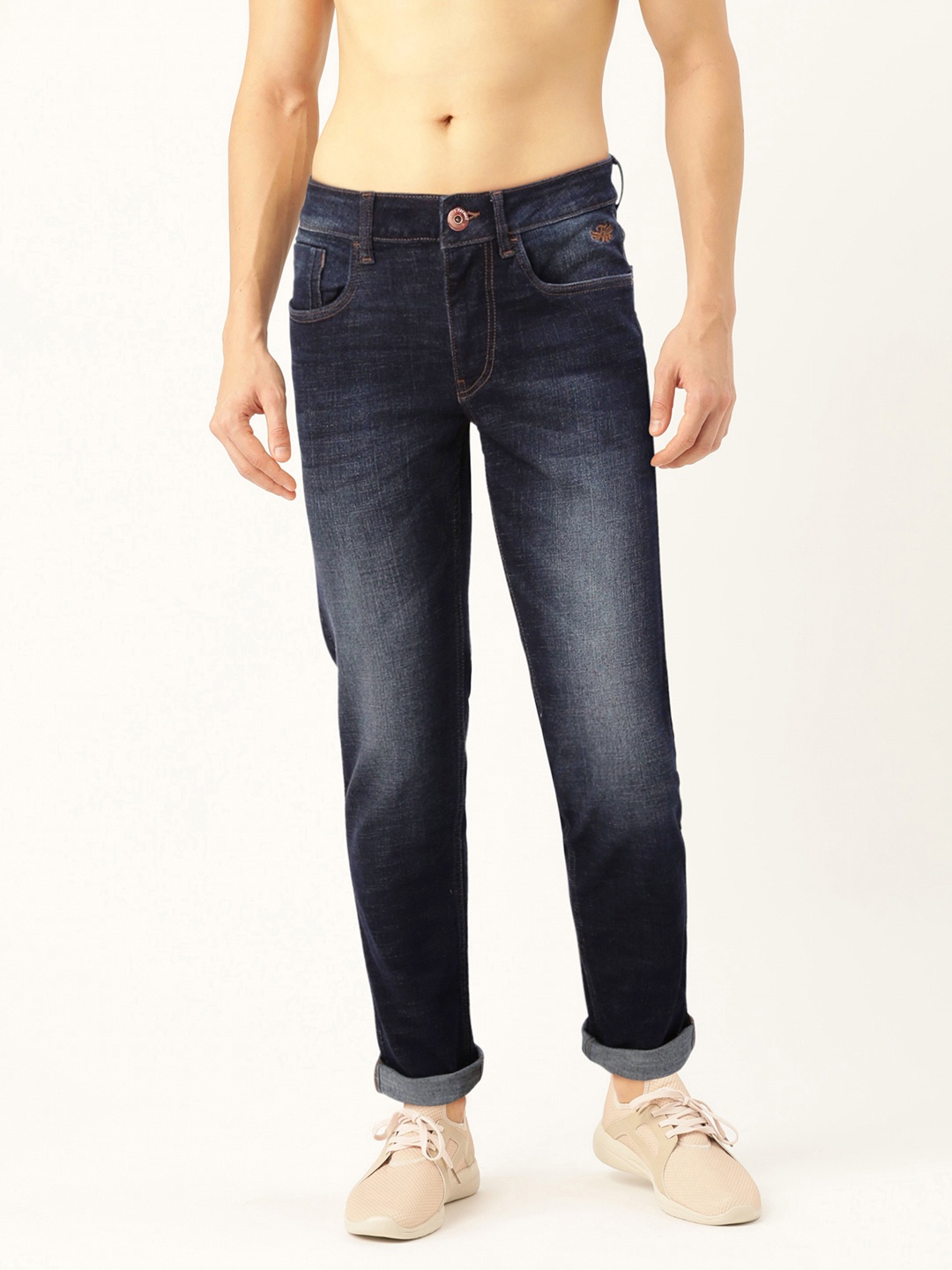 

Flying Machine Men Blue Micheal Slim Tapered Fit Heavy Fade Stretchable Jeans