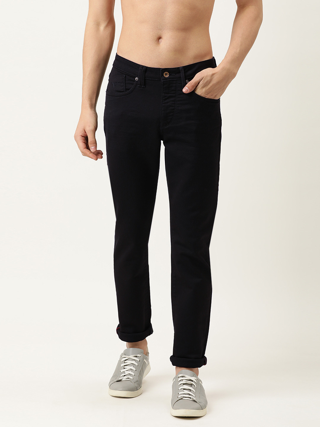

Flying Machine Men Black Micheal Slim Tapered Fit Stretchable Jeans