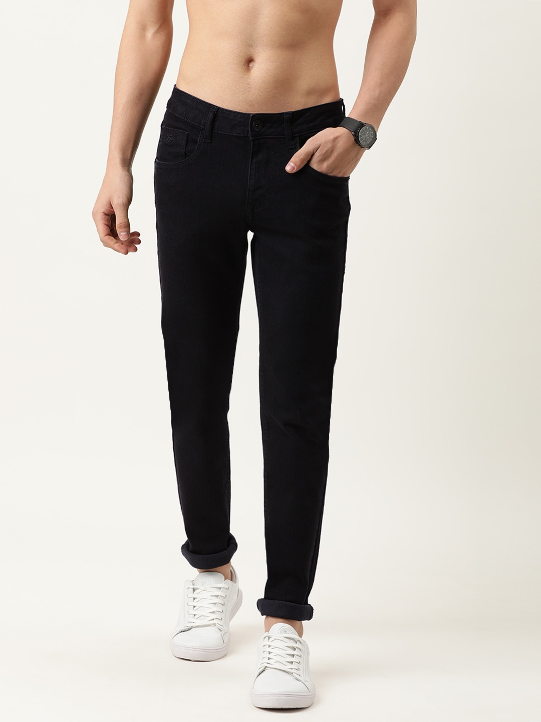 

Flying Machine Men Black Skinny Fit Low-Rise Stretchable Jeans
