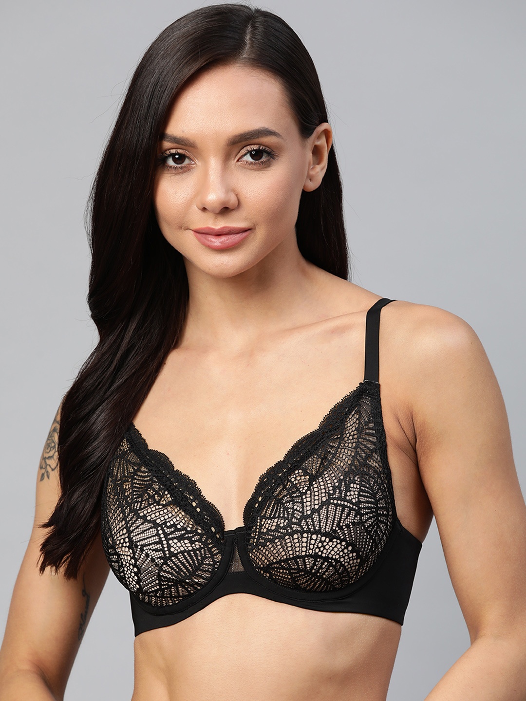 

Marks & Spencer Black Floral Everyday Medium Coverage Bra T332127BLACK