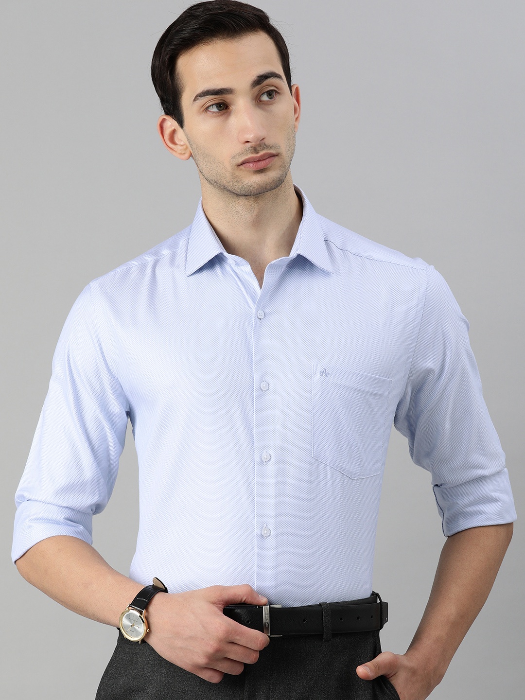 

Arrow Men Blue Slim Fit Printed Formal Shirt