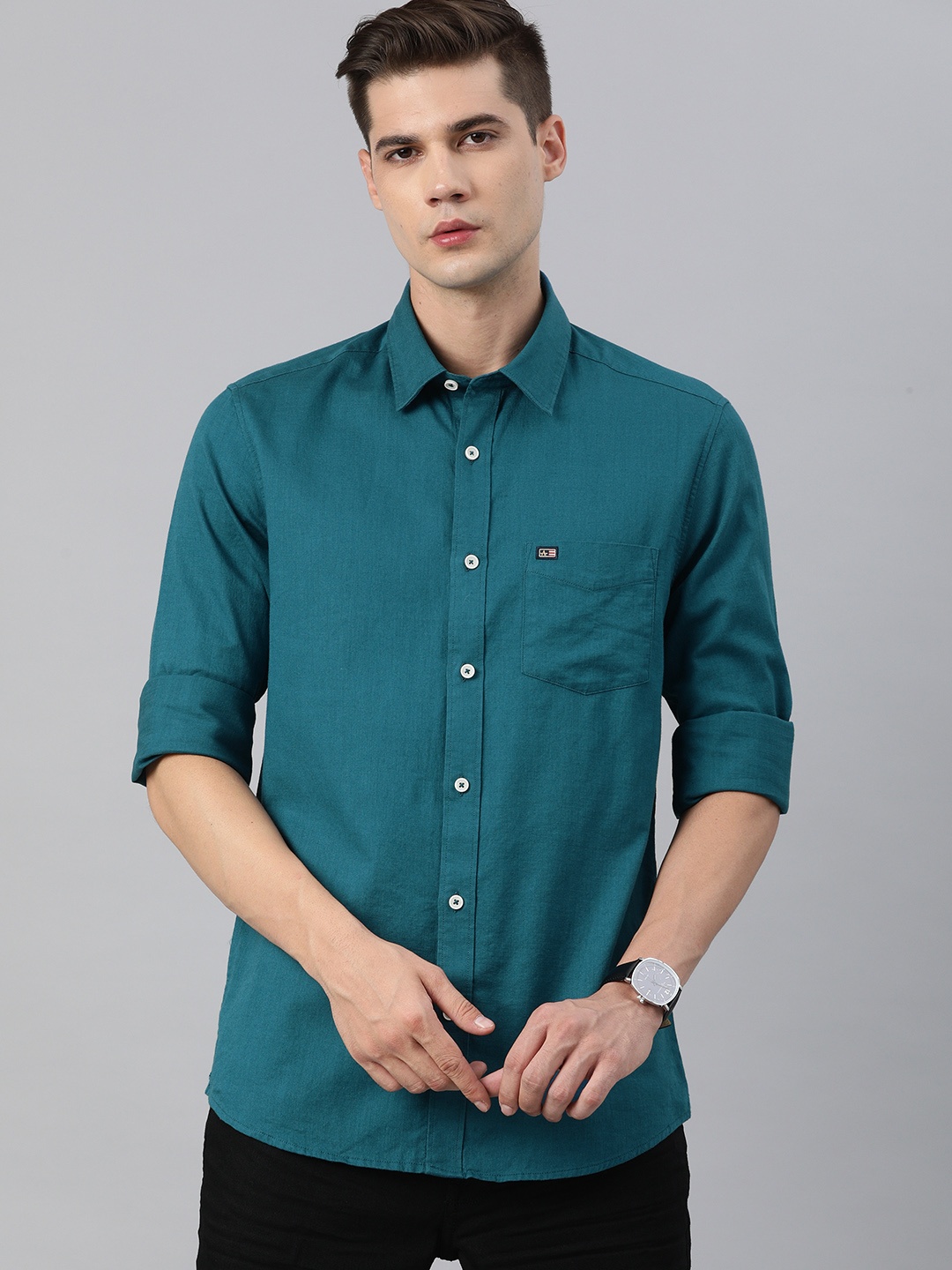 

Arrow Sport Men Teal Blue Slim Fit Casual Shirt