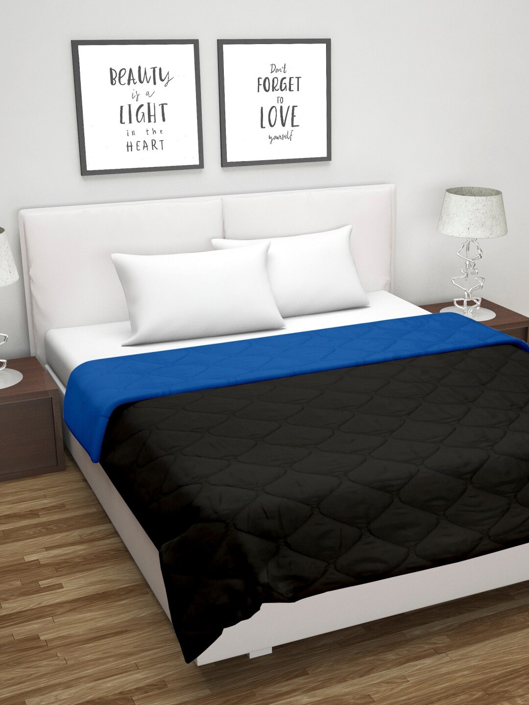 

Divine Casa Black & Navy Blue Solid Heavy Winter 210 GSM Double Bed Comforter