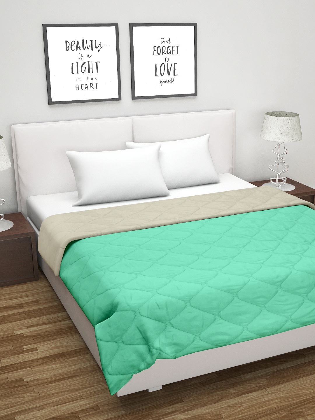 

Divine Casa Sea Green & Grey Solid Heavy Winter 210 GSM Double Bed Comforter