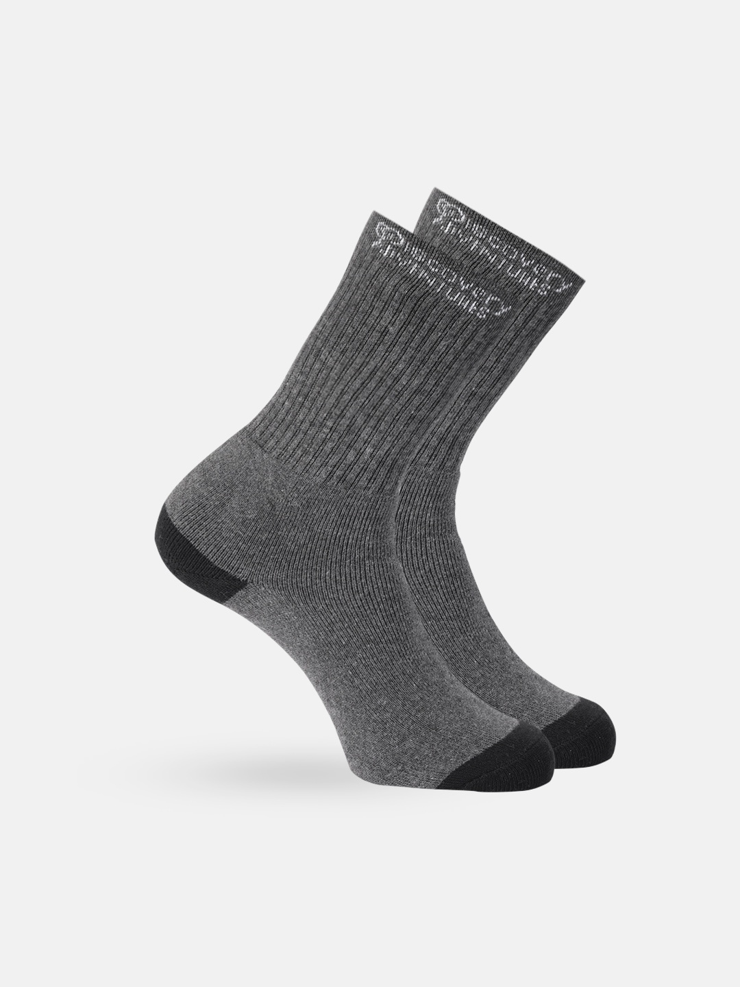 

Roadster x Discovery Adventures Men Grey Strong Crew Work Wear Calf Length Socks Pack of 2