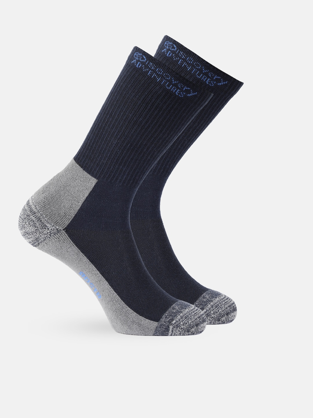 

Roadster x Discovery Adventures Men Trekking Crew Socks Pack of 2, Grey