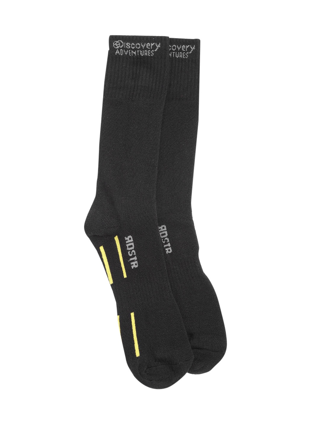 

Roadster x Discovery Adventures Men Heavy Workwear Crew Calf Socks Pack of 2, Black