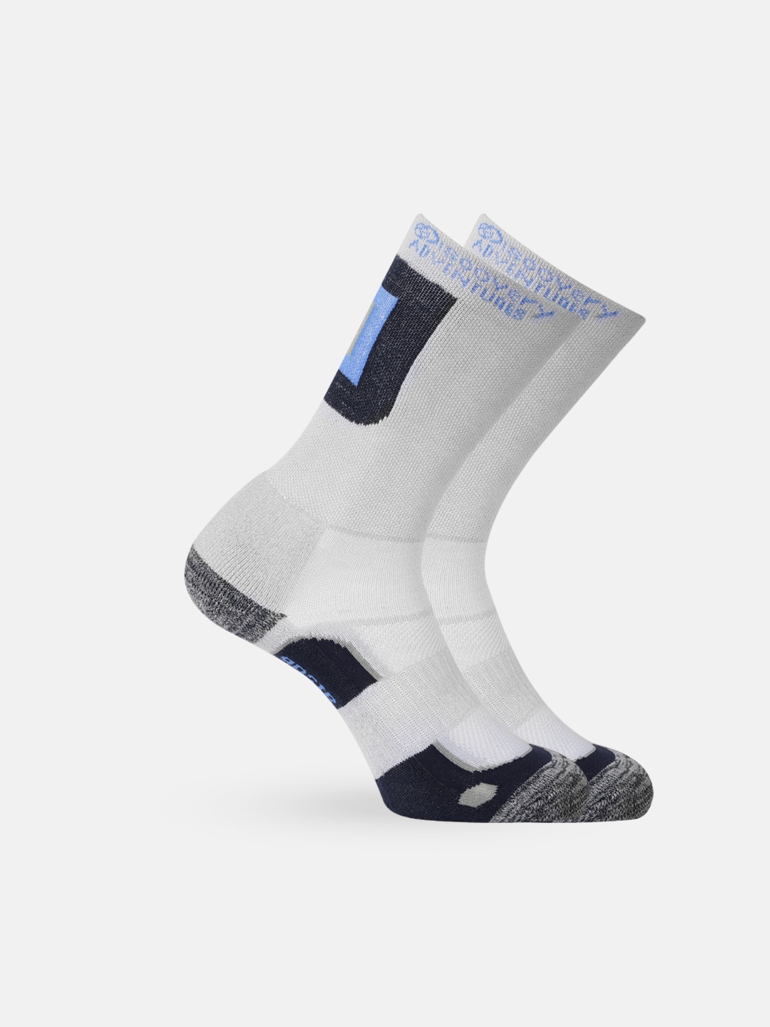 

Roadster x Discovery Adventures Men White CoolMax Crew Calf Length Socks Pack of 2