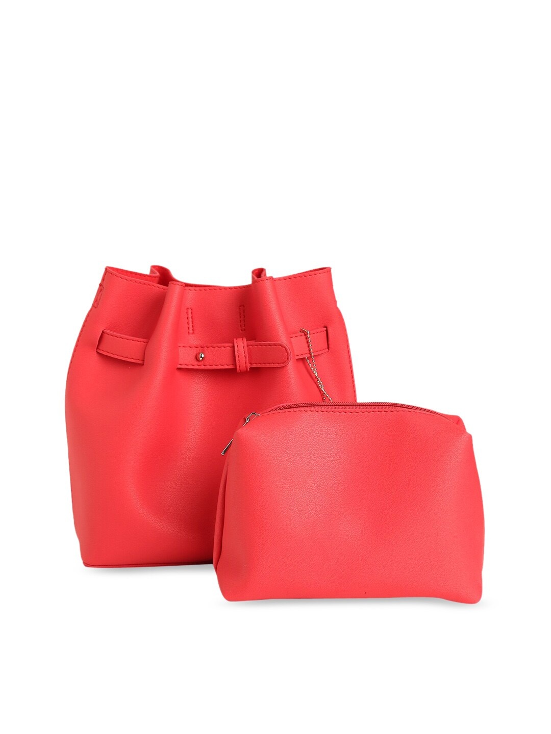 

RASHKI Red Solid Tote Bag with Sustainable Pouch