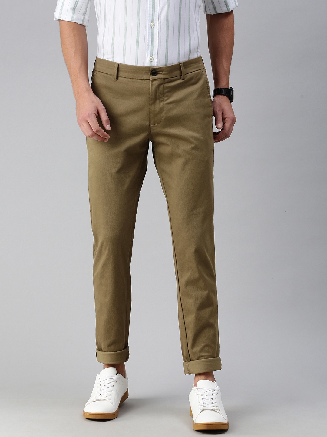 

Arrow Sport Men Khaki Bronson Slim Fit Low-Rise Regular Trousers